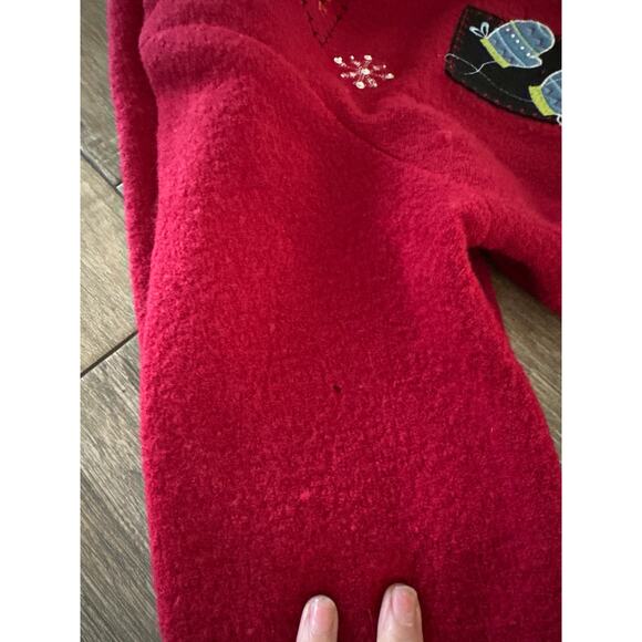 Alfred Dunner Women's Red Black Wool Ugly Christmas Cardigan Sweater Size Large - Picture 9 of 9
